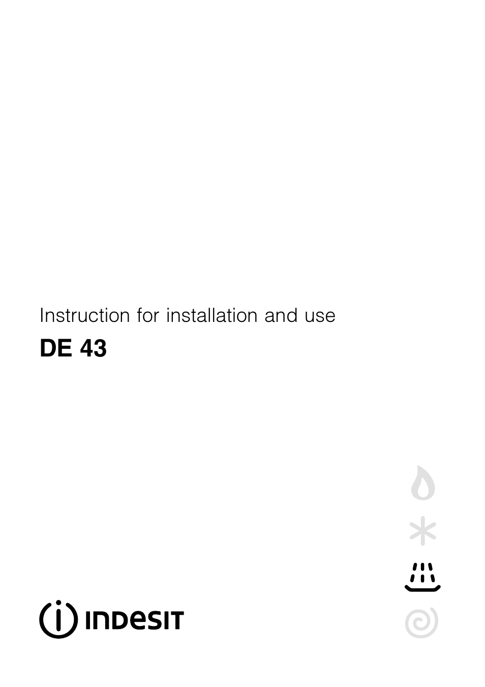 Indesit DE 43 User Manual | 16 pages