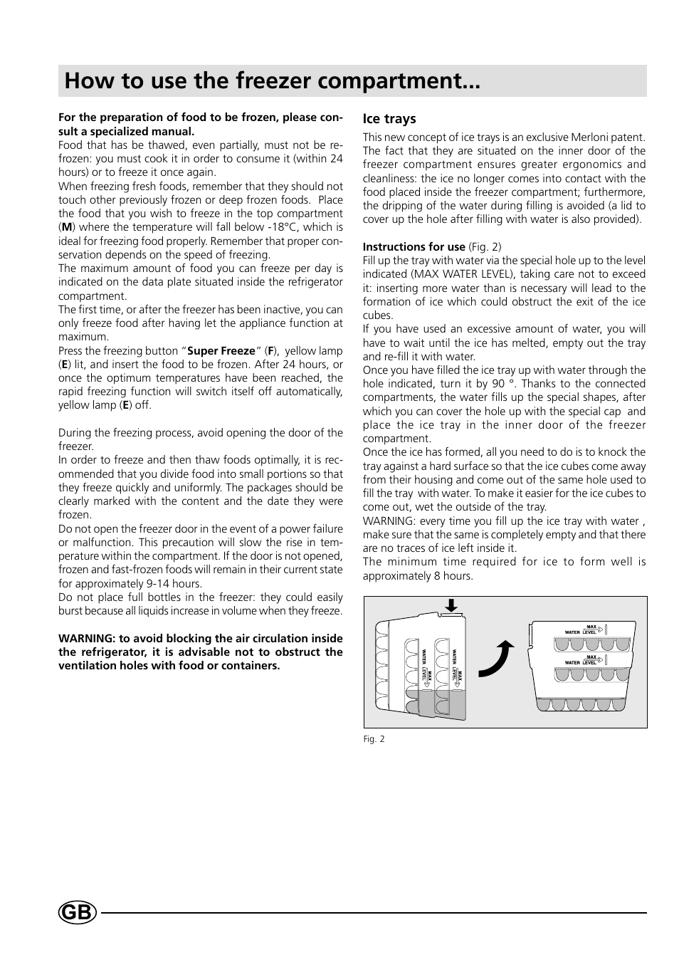 How to use the freezer compartment | Indesit B 33 FNF X User Manual | Page 8 / 16