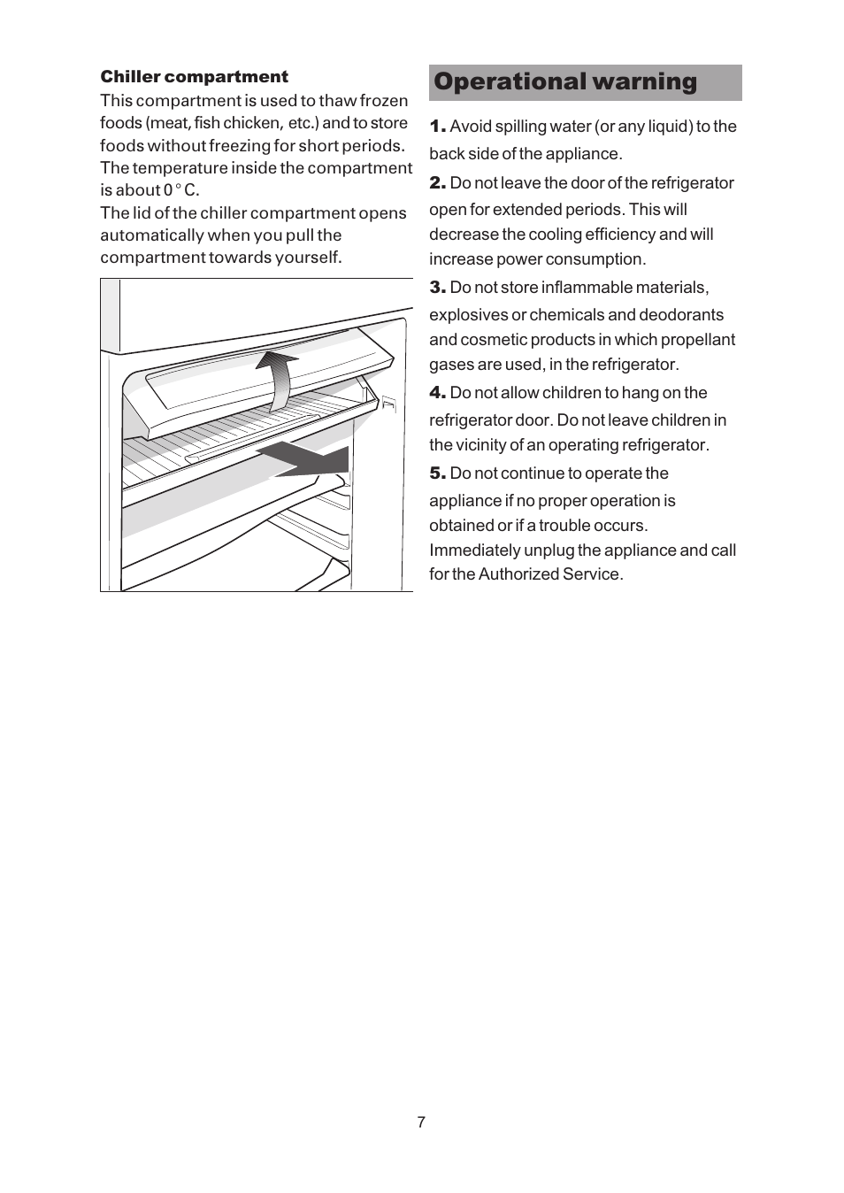 Operational warning | Indesit R45NFUK User Manual | Page 9 / 17