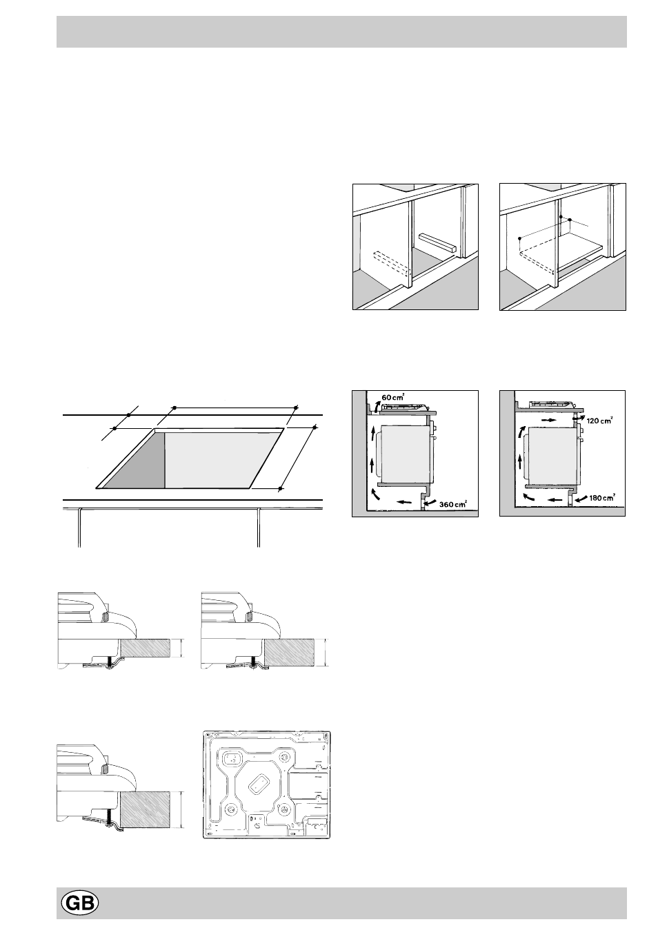 Installation instructions for built-in | Indesit P 604 GB User Manual | Page 6 / 8