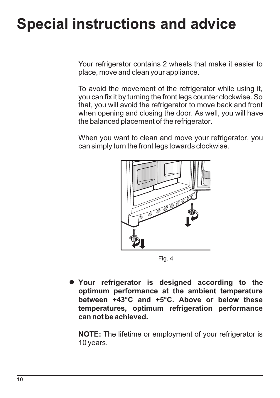 Special instructions and advice | Indesit Two-Door Refrigerator/Freezer User Manual | Page 12 / 14