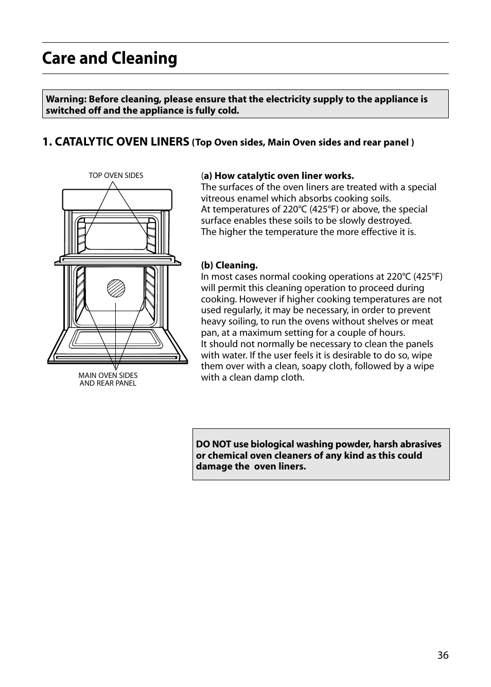 Care and cleaning | Indesit FID20 Mk2 User Manual | Page 37 / 48