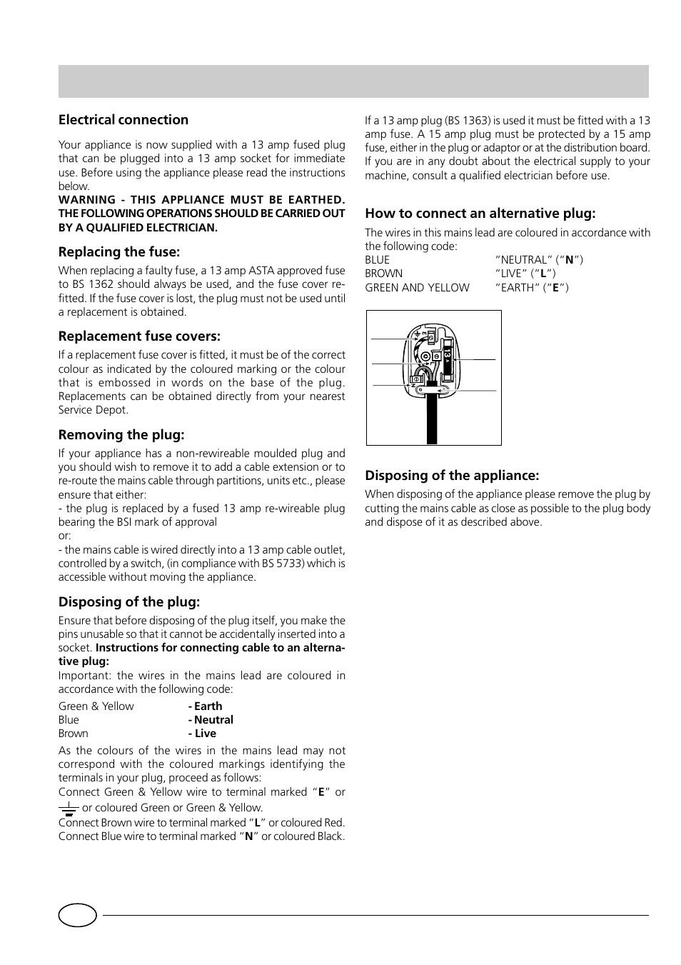 Indesit RG1140 User Manual | Page 3 / 8