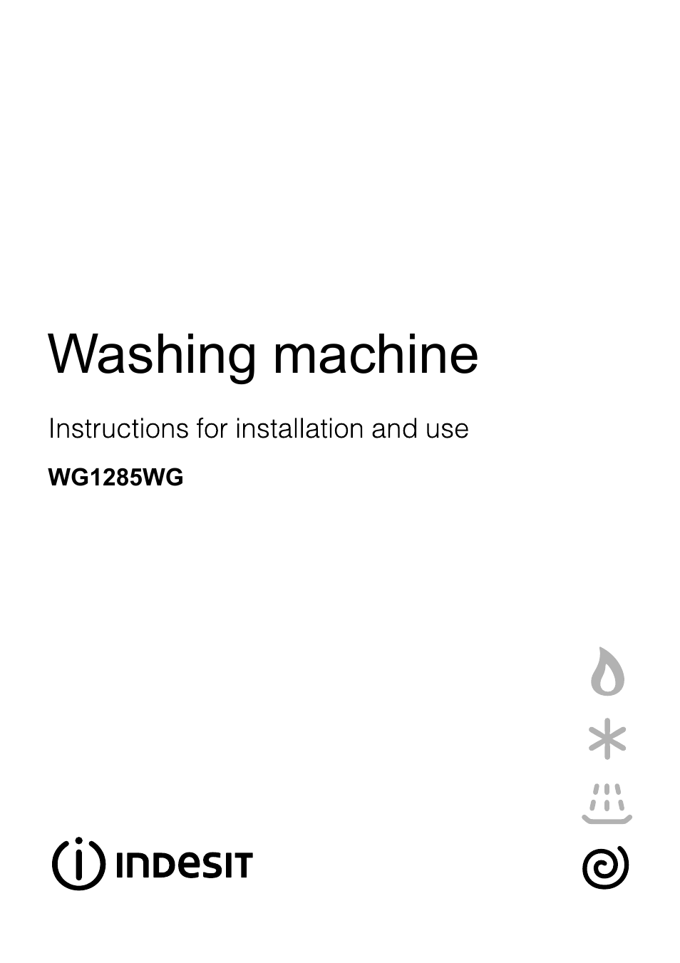 Indesit WG1285WG User Manual | 13 pages