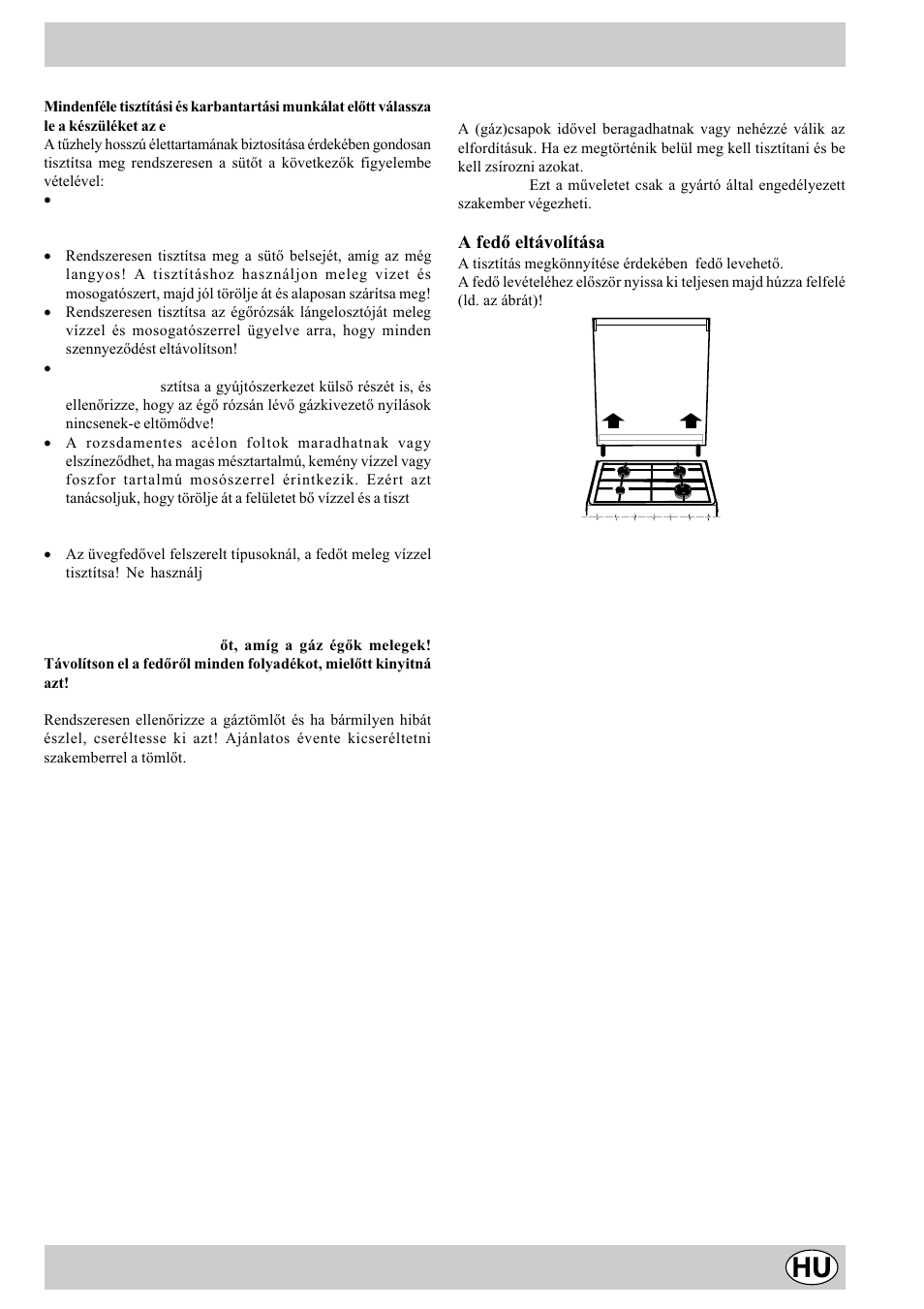 Karbantartás, tisztítás | Indesit K1G2S/HU User Manual | Page 21 / 24