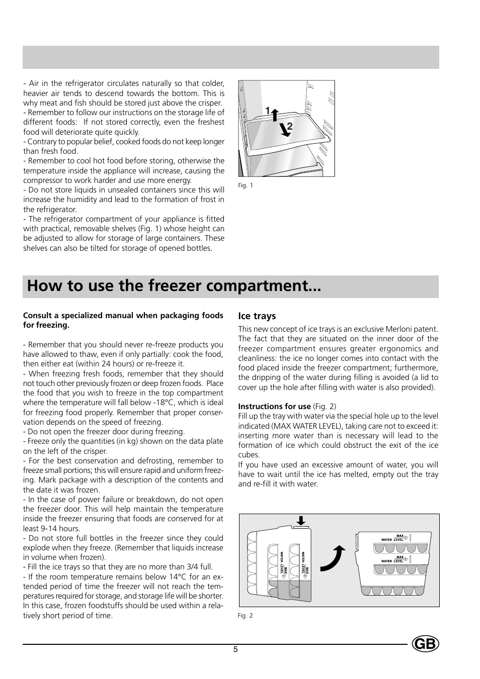 How to use the freezer compartment | Indesit C 139 UK User Manual | Page 7 / 16