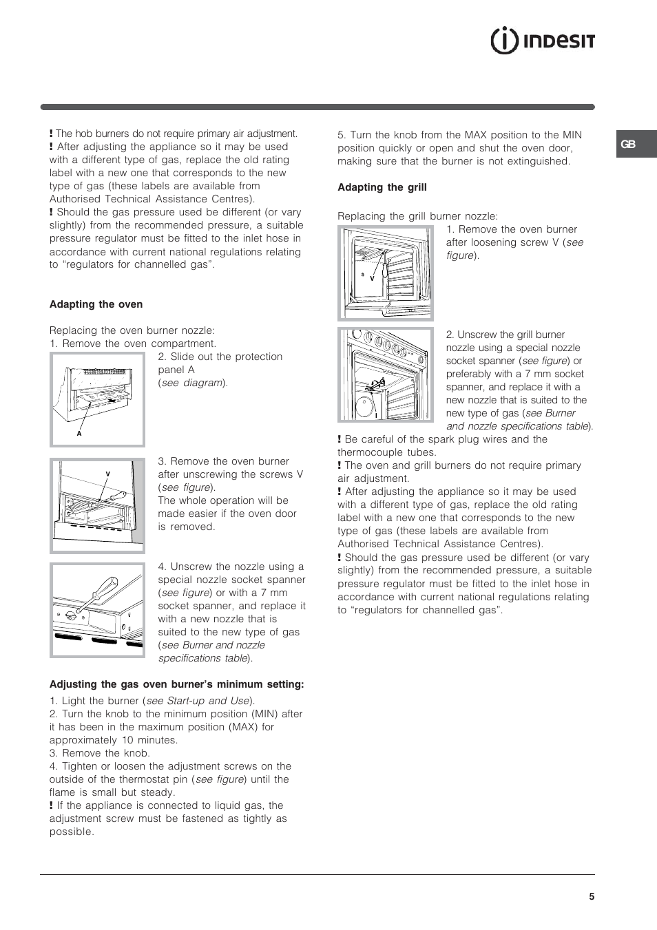 Indesit IS50G User Manual | Page 5 / 16