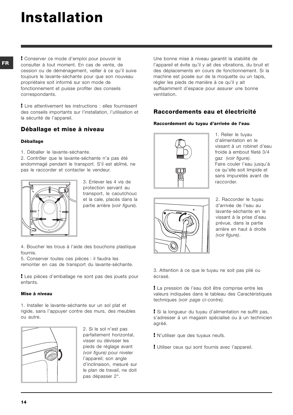 Installation | Indesit PWDE 7125 W User Manual | Page 14 / 72