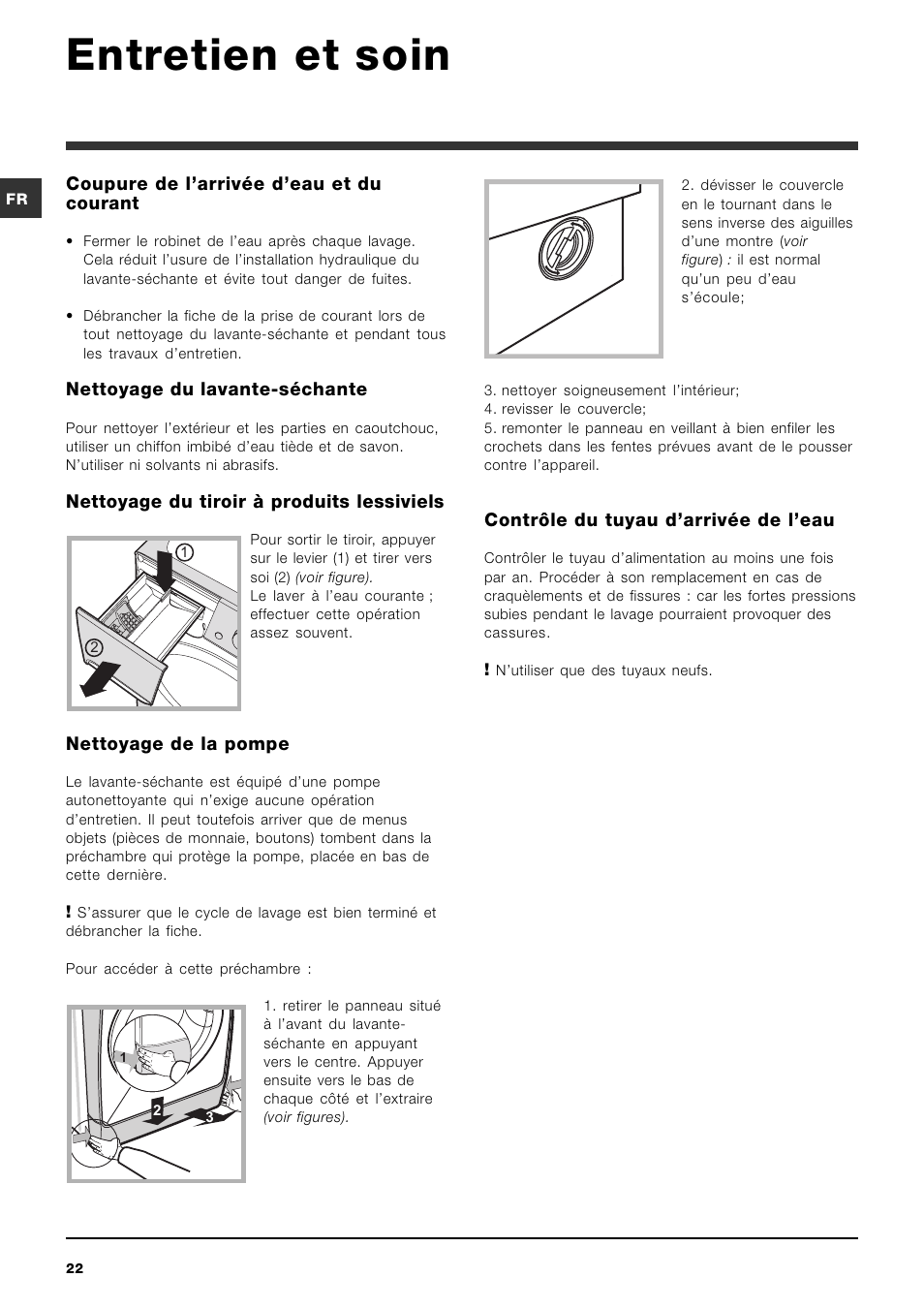 Entretien et soin | Indesit PWDE 7125 W User Manual | Page 22 / 72