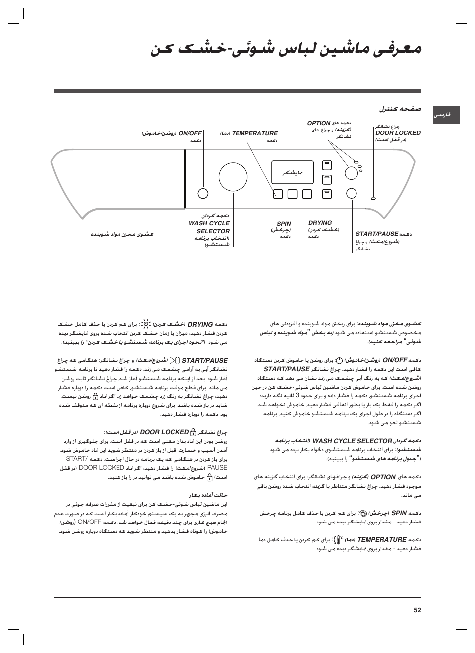 نک کشخ-یئوش سابل نیشام یفرعم, لرتنک هحفص | Indesit PWDE 7125 W User Manual | Page 52 / 72