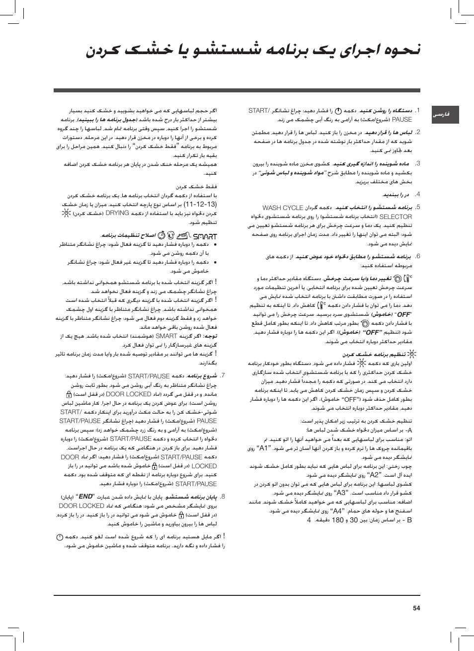 ندرک کشخ ای وشتسش همانرب کی یارجا هوحن | Indesit PWDE 7125 W User Manual | Page 54 / 72
