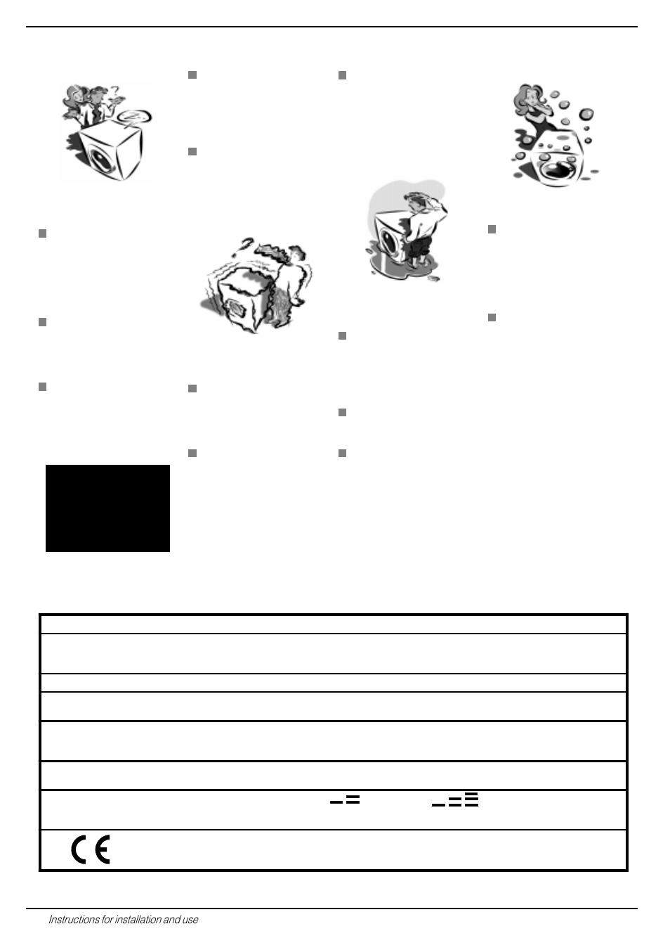 Technical characteristics | Indesit WE 16 S User Manual | Page 10 / 16