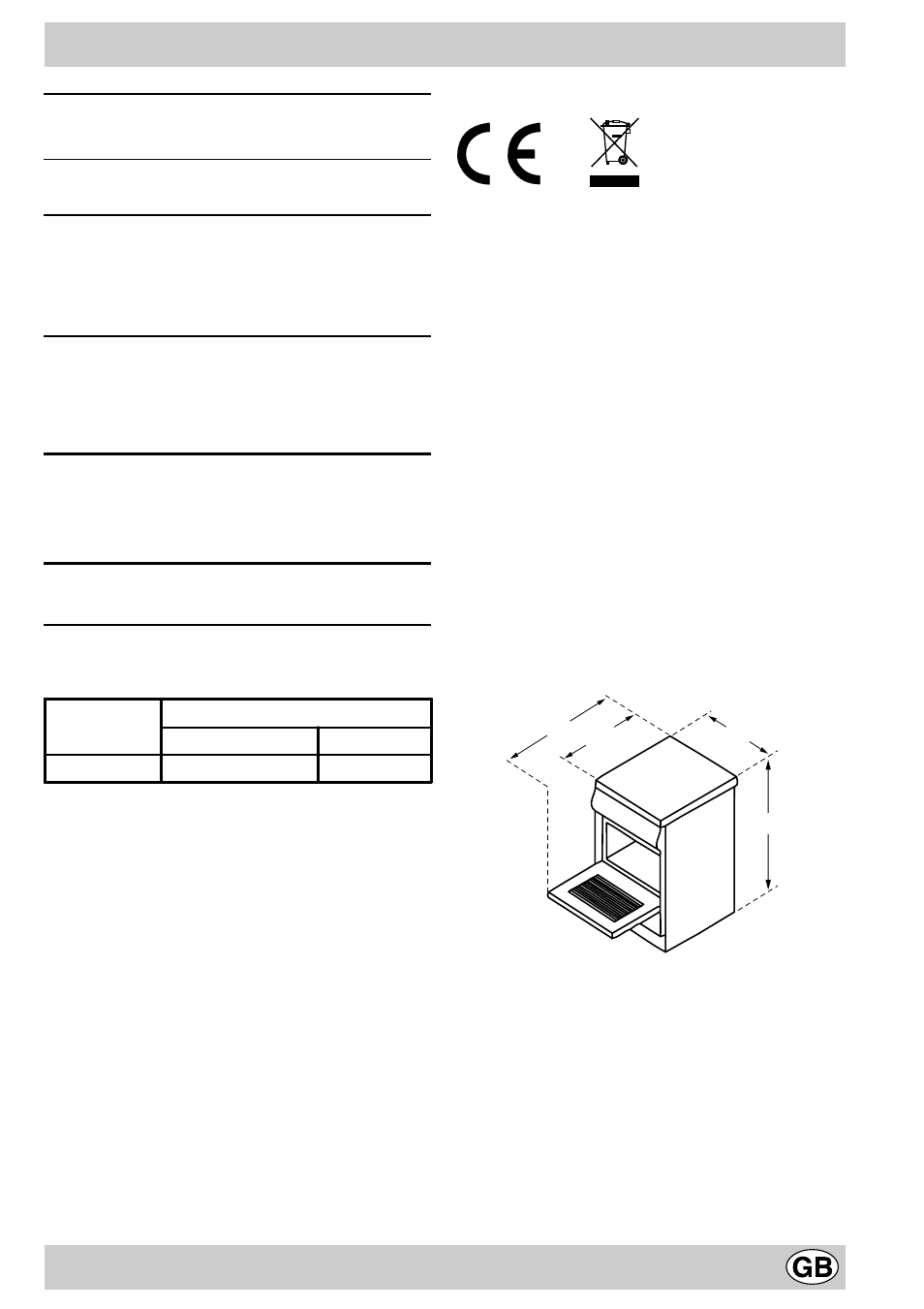 Technical specifications | Indesit K3C36/G User Manual | Page 5 / 16