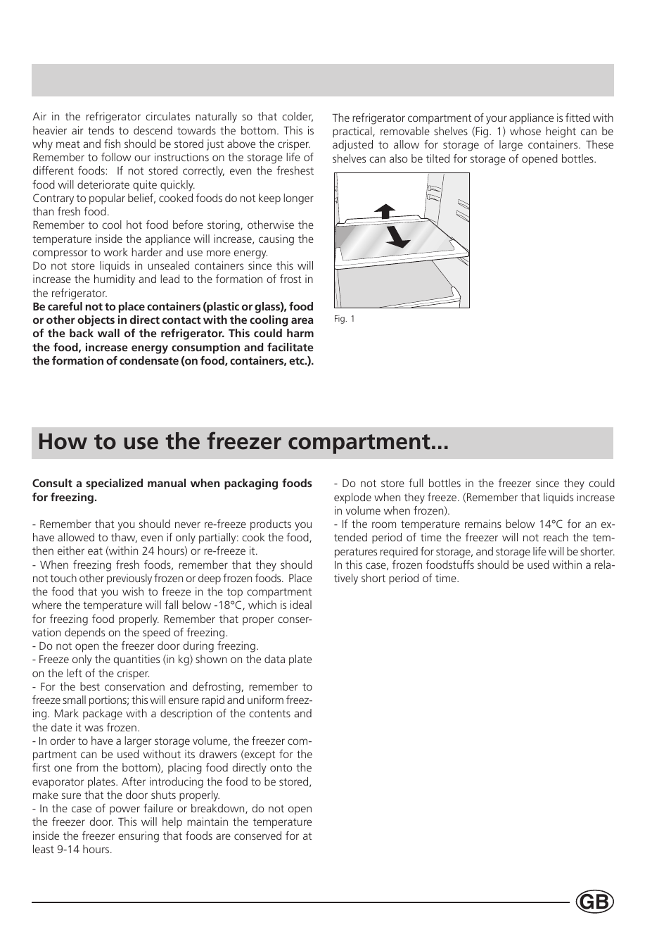 How to use the freezer compartment | Indesit BA 13 S User Manual | Page 7 / 17