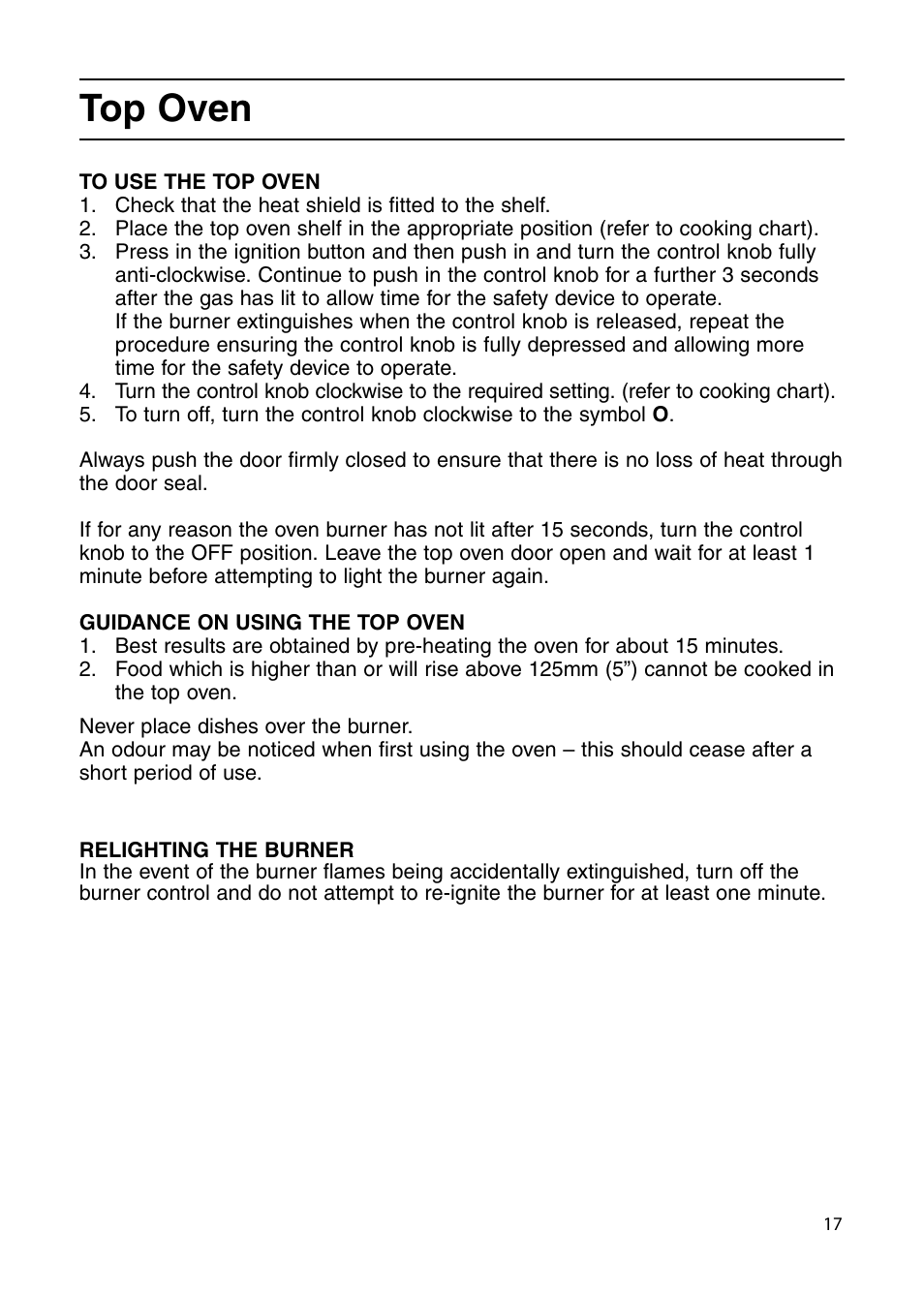 Top oven | Indesit KD6G25XIR User Manual | Page 17 / 32