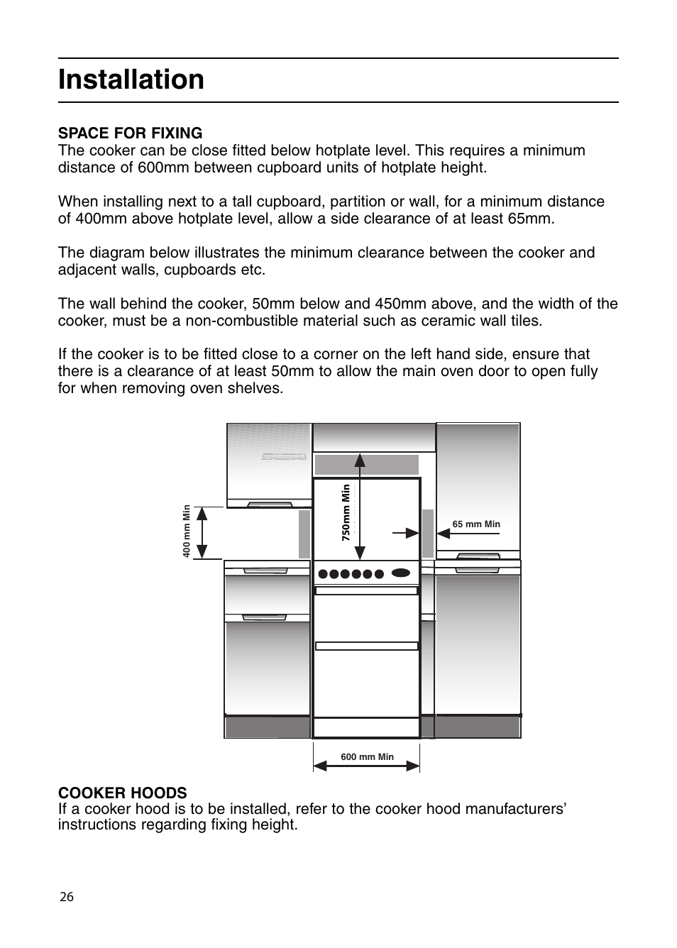 Installation | Indesit KD6G25XIR User Manual | Page 26 / 32