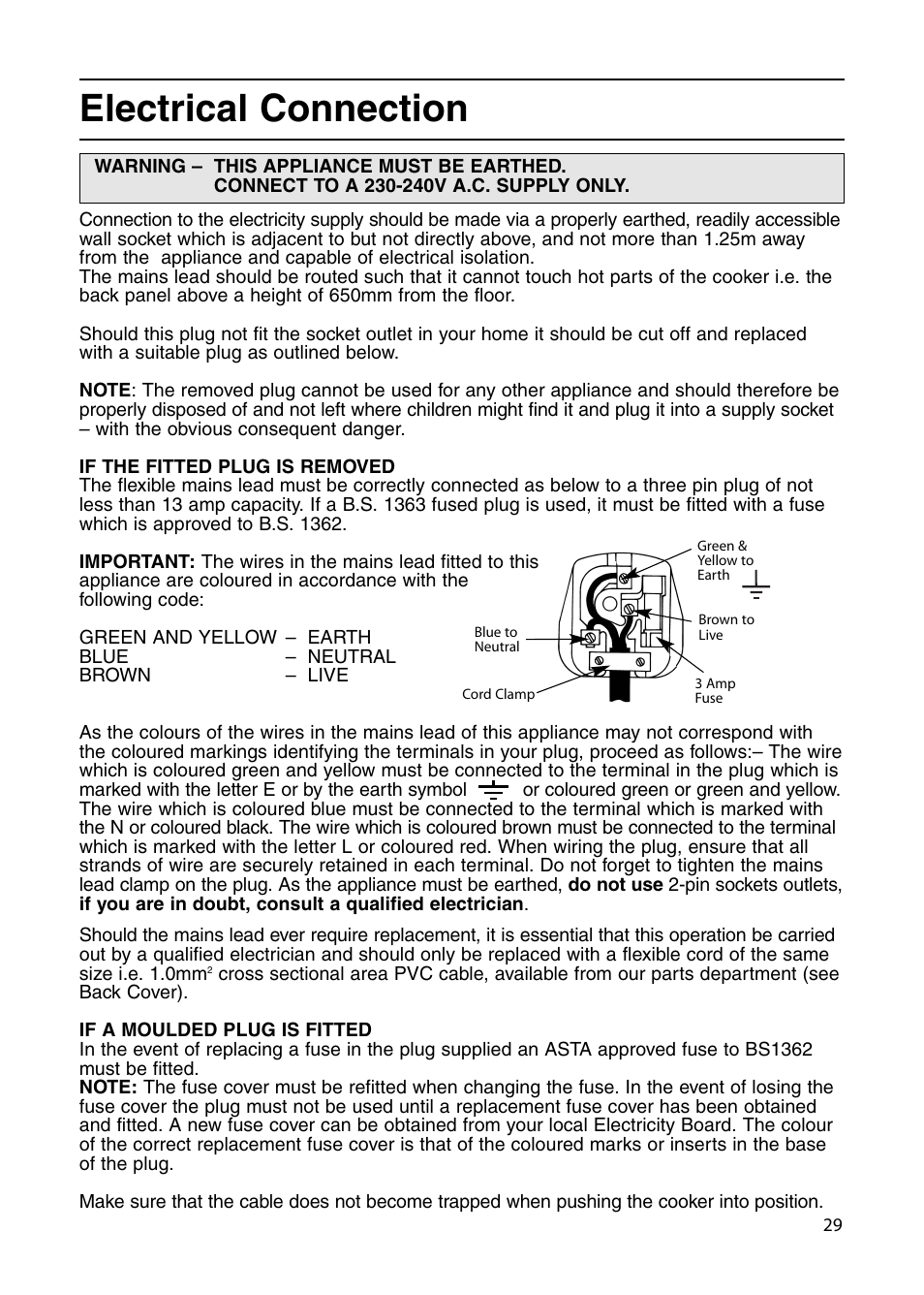 Electrical connection | Indesit KD6G25XIR User Manual | Page 29 / 32