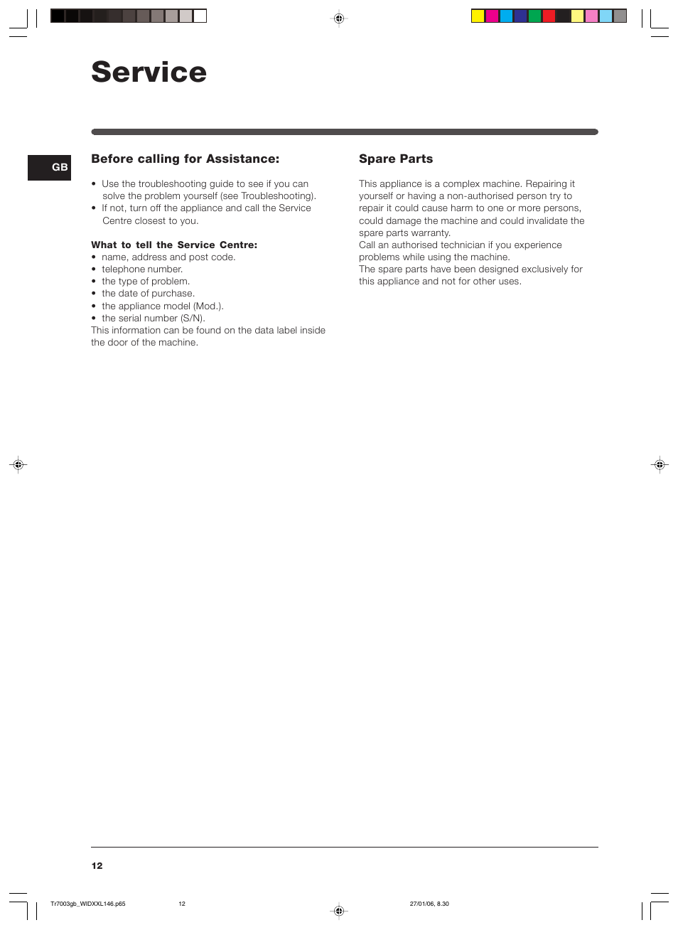 Service | Indesit WIDXXL 146 User Manual | Page 12 / 72