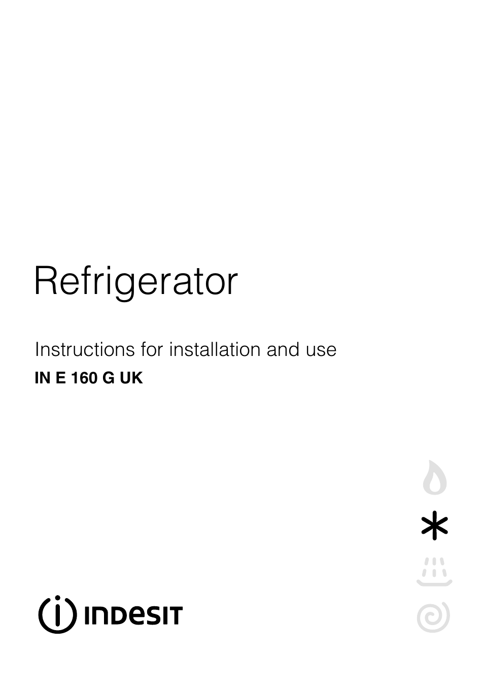 Indesit IN E 160 G UK User Manual | 12 pages