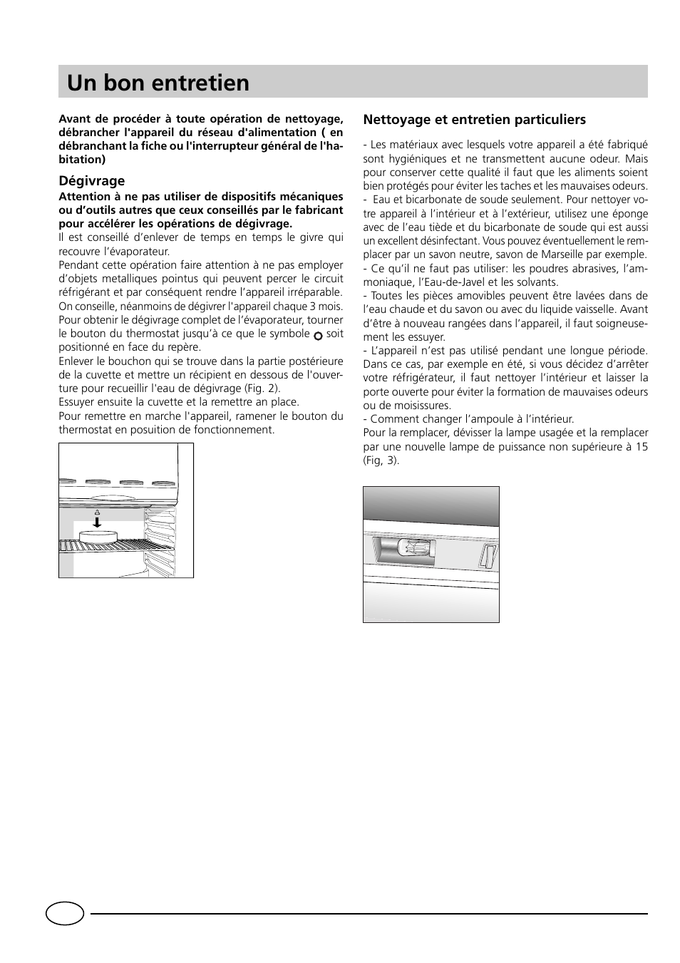 Un bon entretien | Indesit RG1142 User Manual | Page 20 / 48