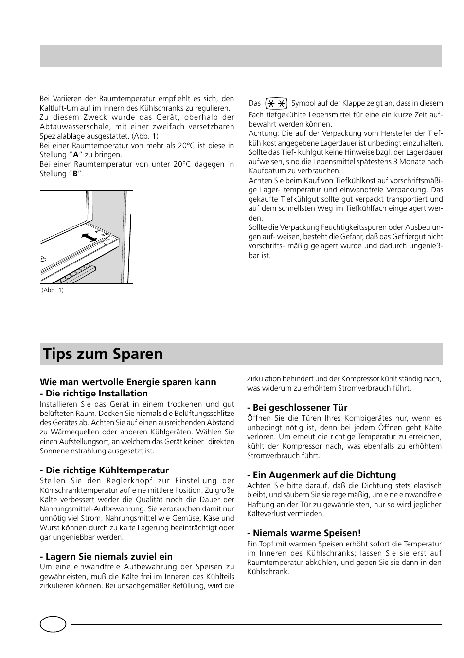 Tips zum sparen | Indesit RG1142 User Manual | Page 26 / 48