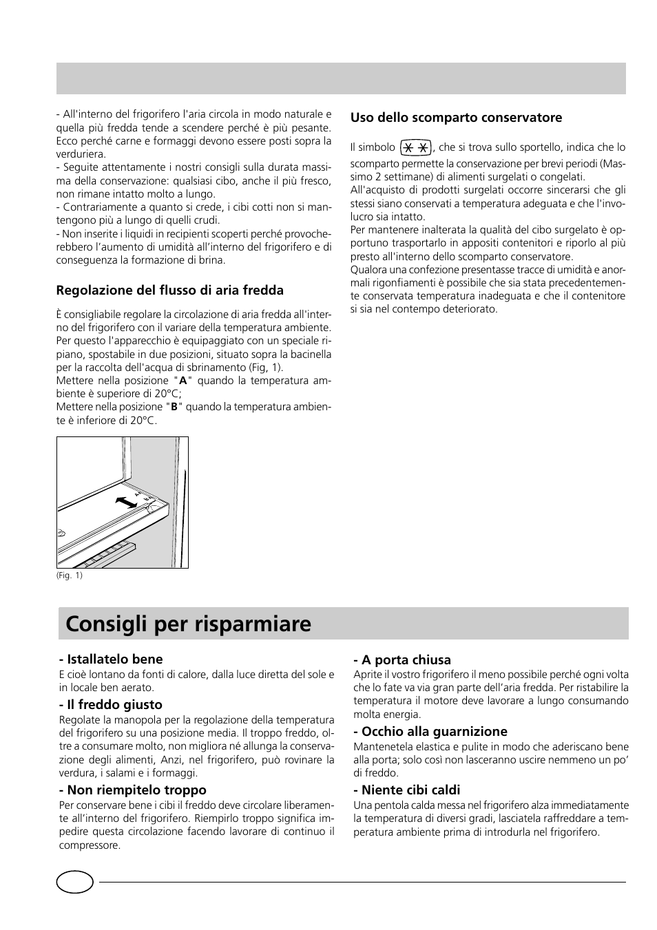 Consigli per risparmiare | Indesit RG1142 User Manual | Page 6 / 48