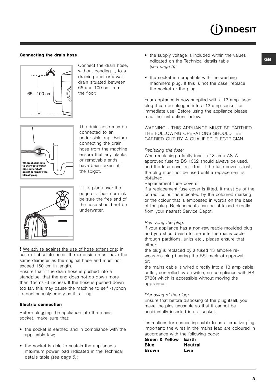 Indesit GB IWE7168 User Manual | Page 3 / 16
