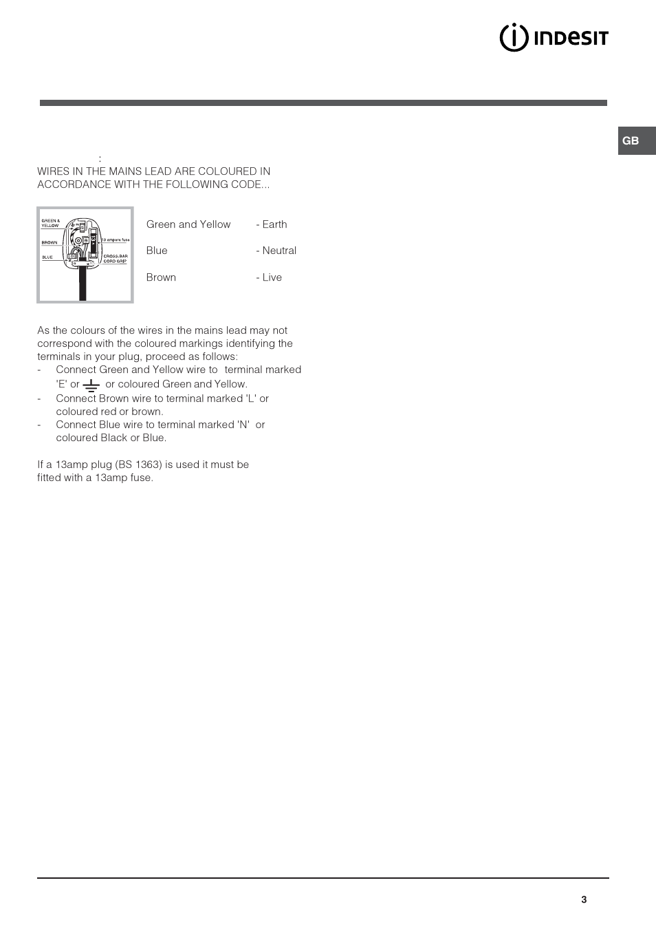 Indesit IN ES 1211 UK User Manual | Page 3 / 12