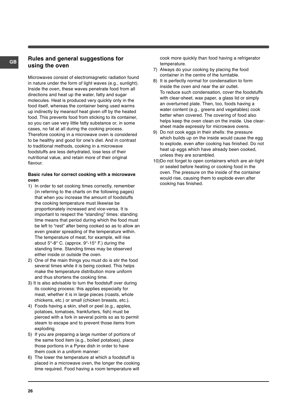 Rules and general suggestions for using the oven | Indesit MWI 14IX User Manual | Page 8 / 18