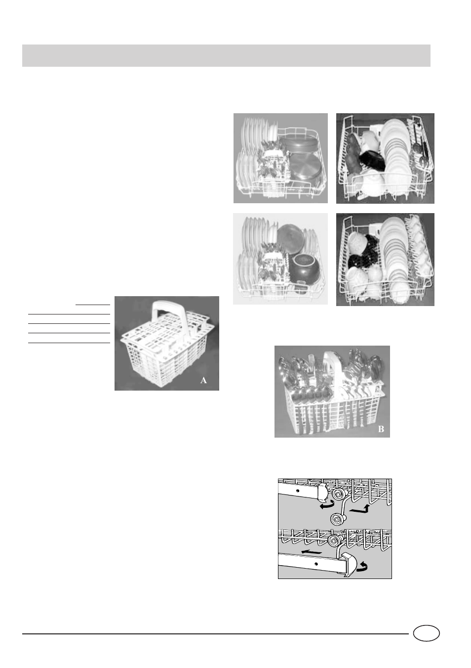 Loading the dishwasher | Indesit DVG 622 User Manual | Page 7 / 16