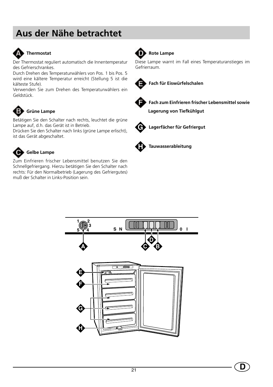 Aus der nähe betrachtet | Indesit INF 140 - GF 140 User Manual | Page 23 / 48