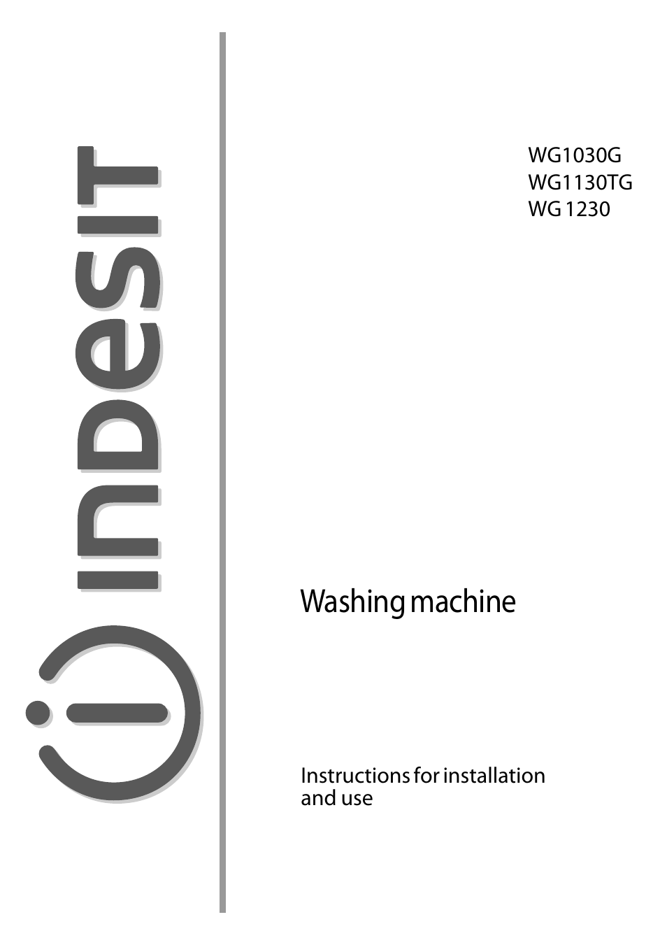 Indesit WG1030G User Manual | 16 pages