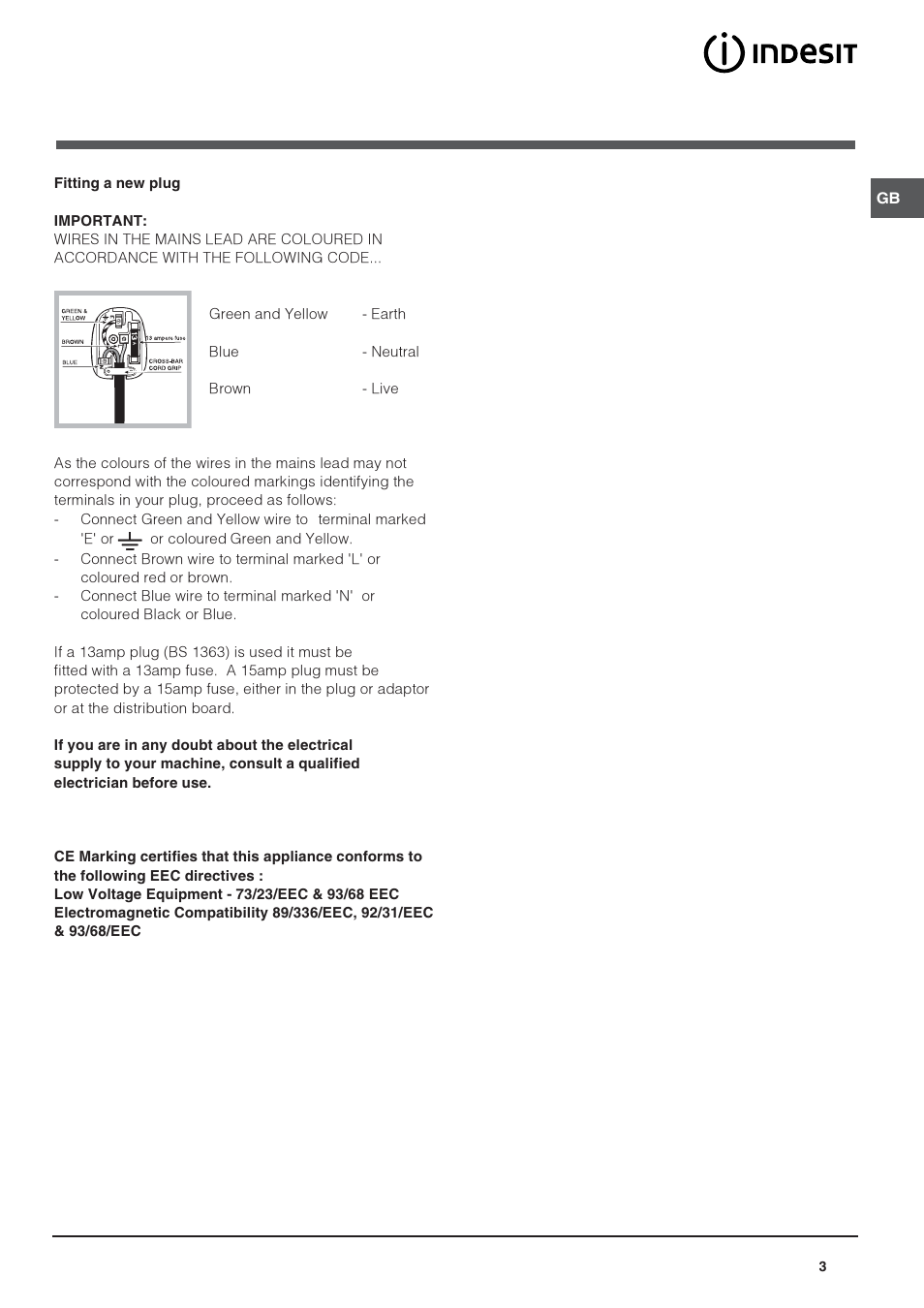 Indesit IN C 325 AI UK User Manual | Page 3 / 12
