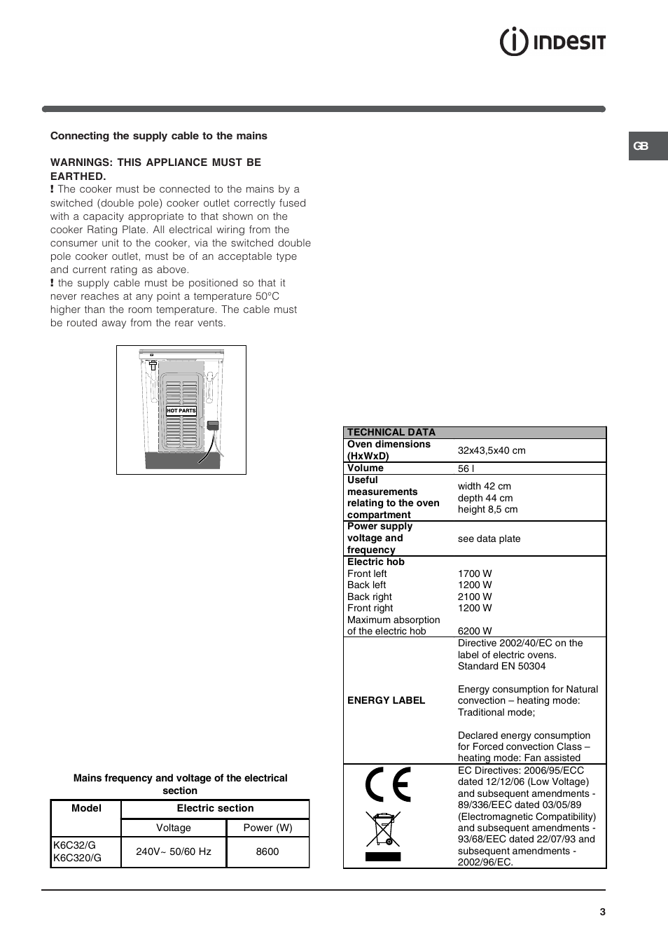 Indesit K6C32/G User Manual | Page 3 / 12