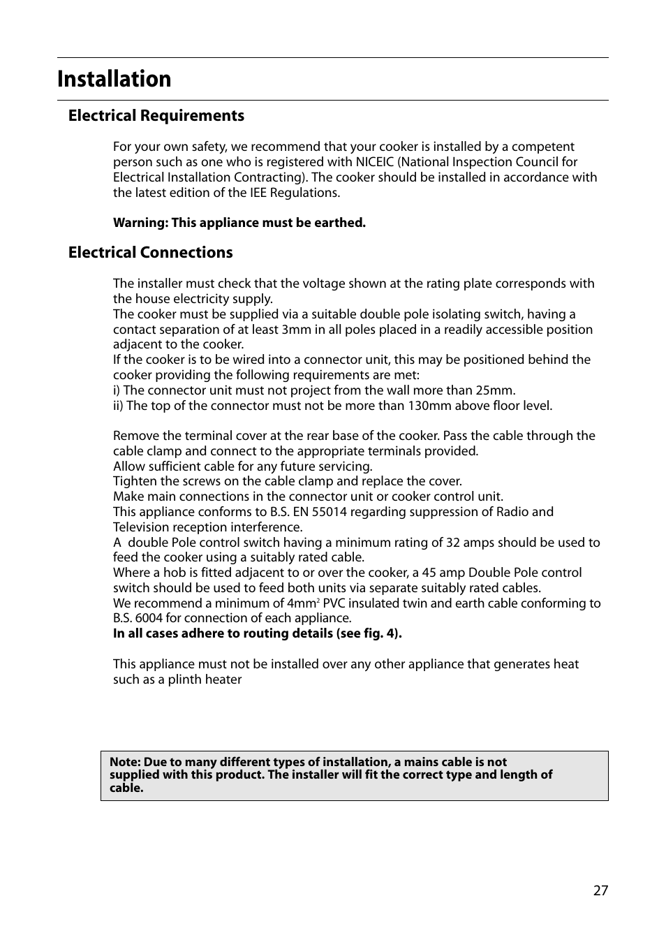 Installation | Indesit FIU20 User Manual | Page 29 / 36