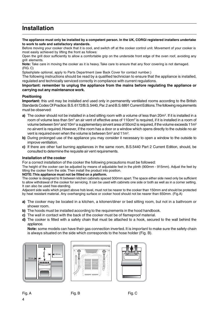 Installation | Indesit KD3G2S/IR User Manual | Page 4 / 24