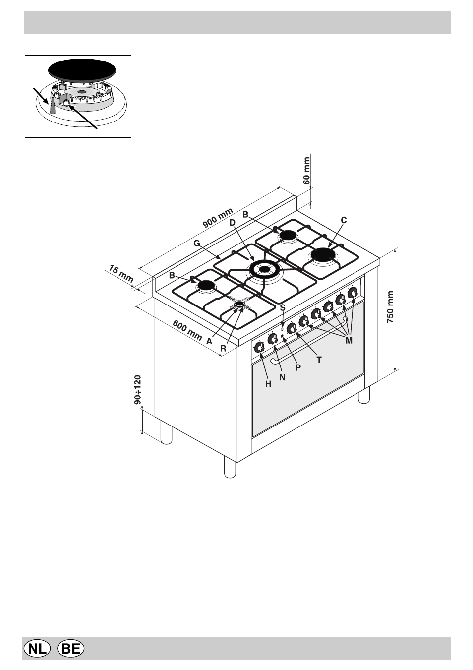 Omschrijving van het fornuis | Indesit KP9507EB User Manual | Page 30 / 40