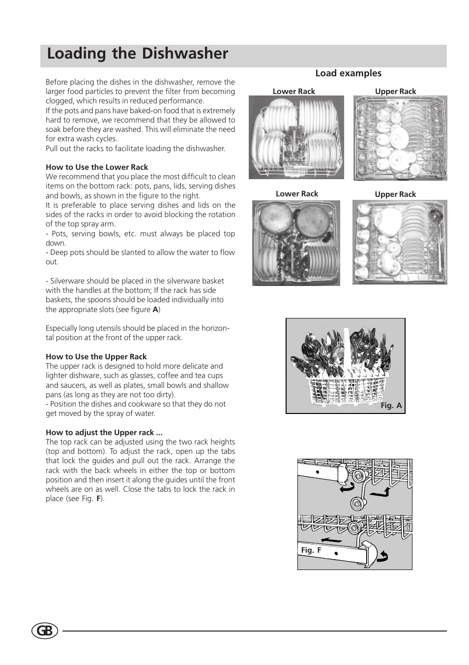 Loading the dishwasher | Indesit DI 62 User Manual | Page 6 / 16