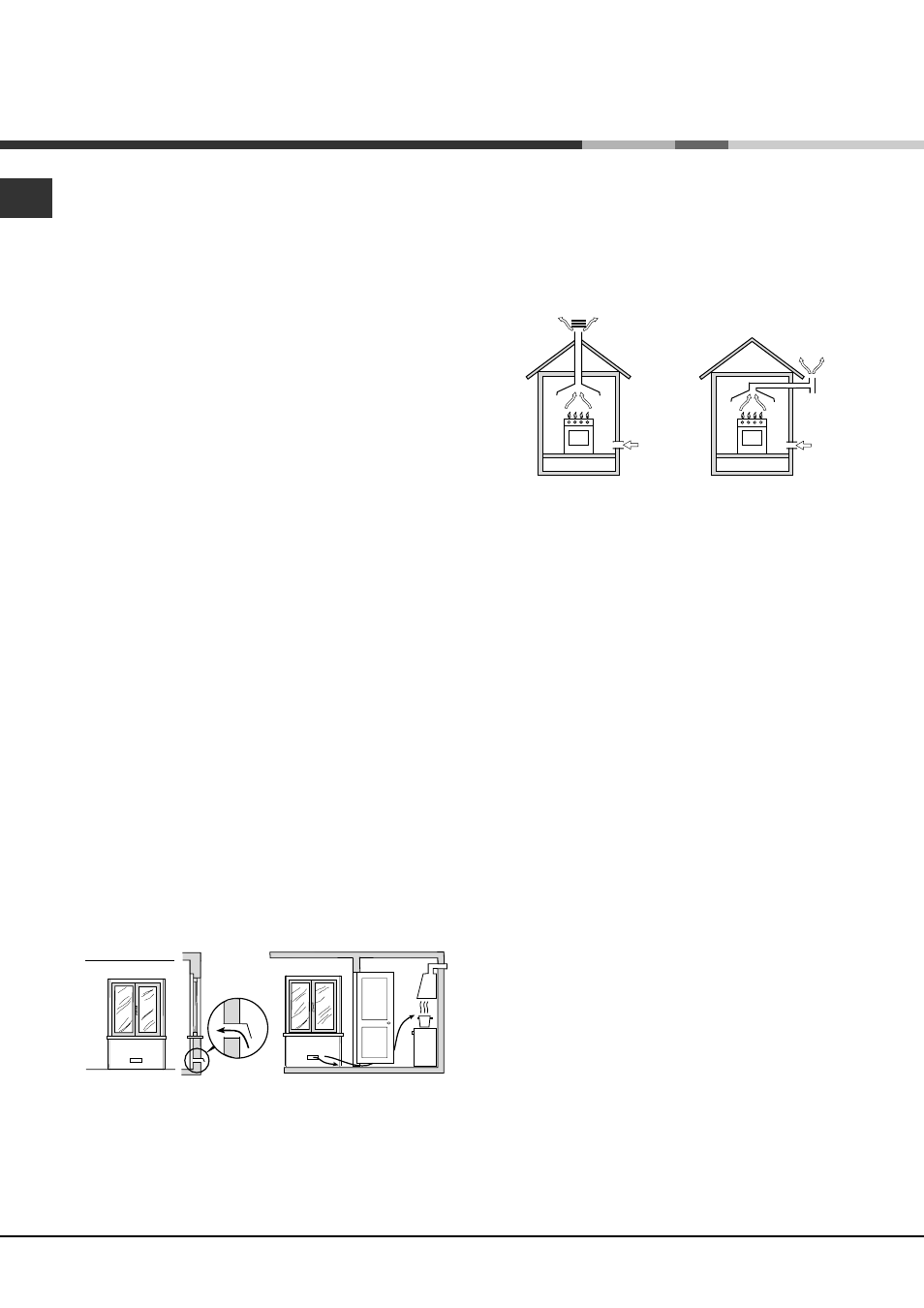 Installation, Room ventilation, Disposing of combustion fumes | Positioning and levelling | Indesit KP900GX User Manual | Page 2 / 15