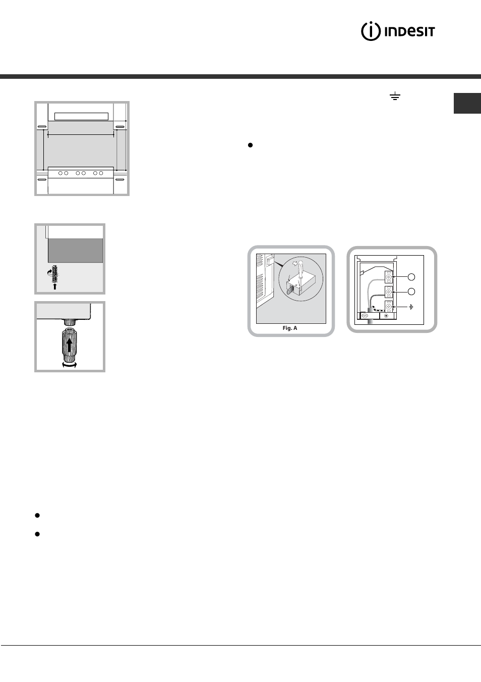 Electrical connection, Levelling, Gas connection | Indesit KP900GX User Manual | Page 3 / 15