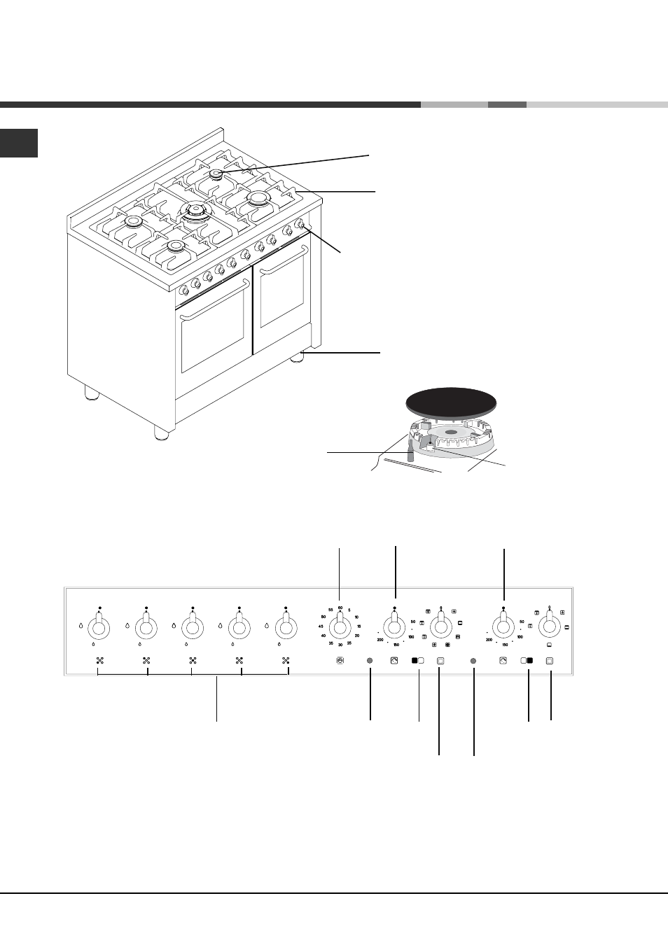 Description of the appliance, Overall view control panel | Indesit KP900GX User Manual | Page 6 / 15