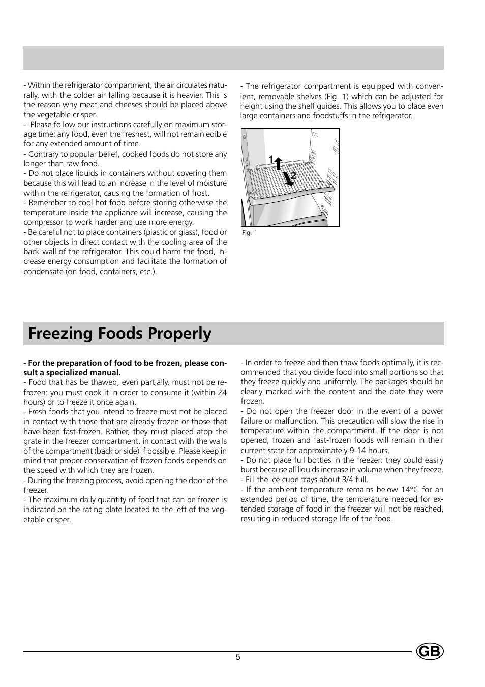 Freezing foods properly | Indesit R 24 - R 24 S User Manual | Page 7 / 12