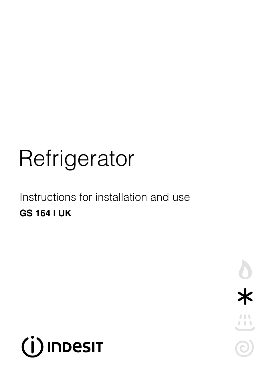 Indesit GS 164 I UK User Manual | 12 pages