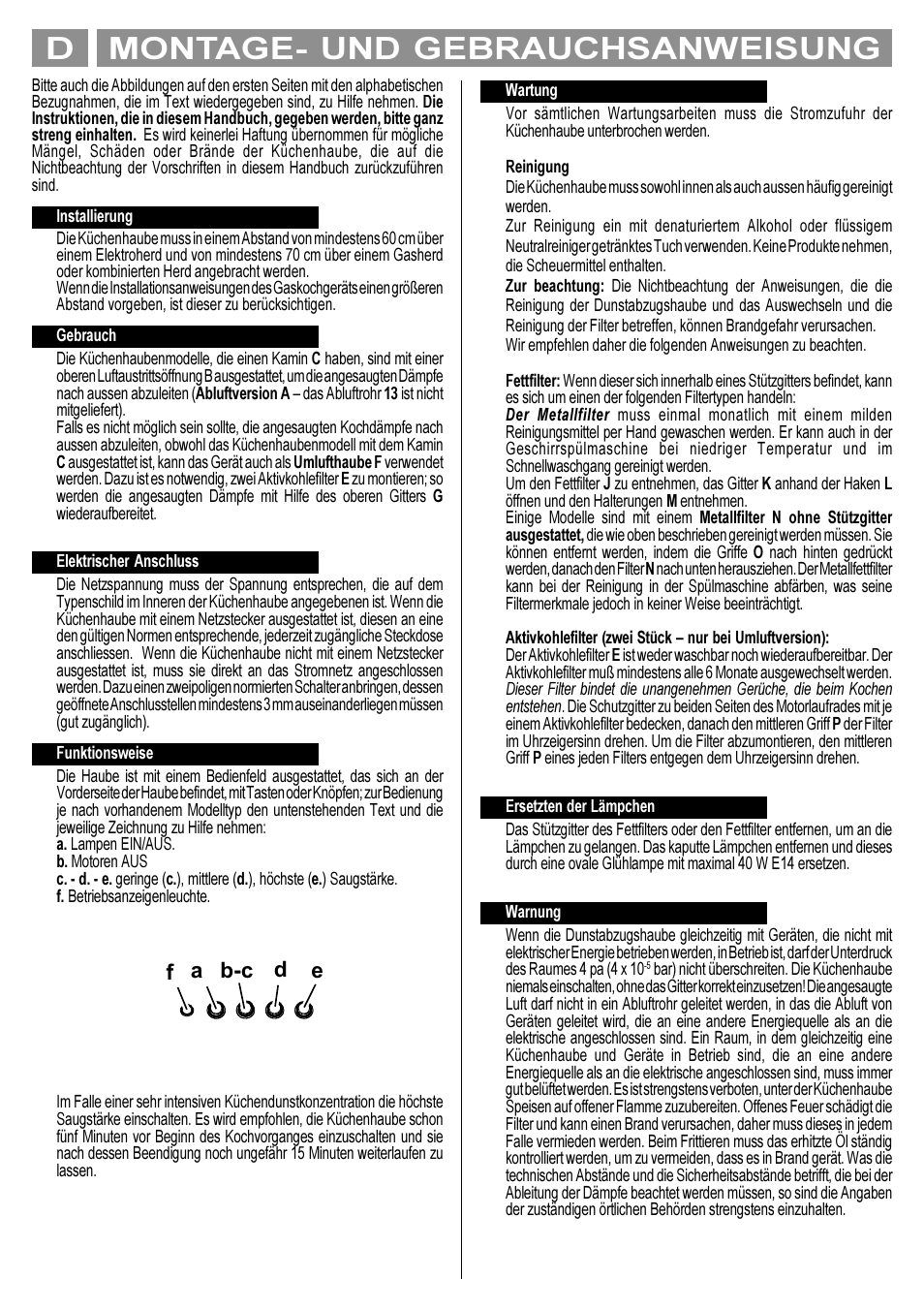 Montage- und gebrauchsanweisung d, A b-c d e f | Indesit LI178D User Manual | Page 11 / 12