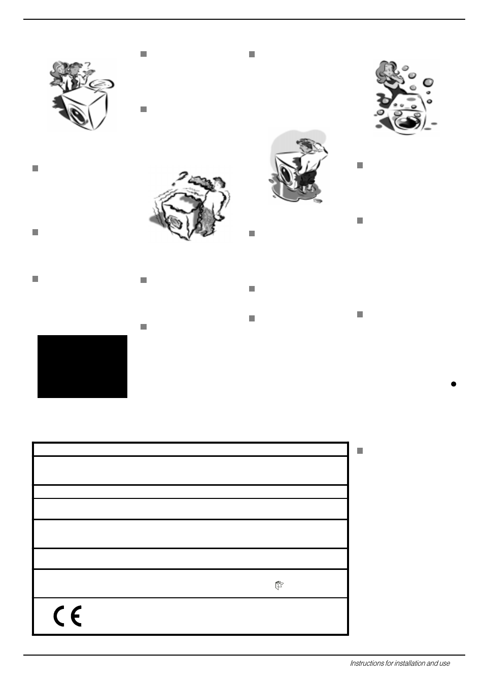 Technical characteristics | Indesit WD 10 User Manual | Page 11 / 20