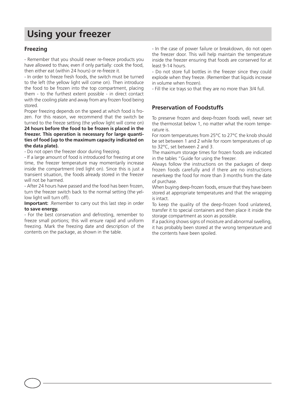 Using your freezer | Indesit IN F 140 UK User Manual | Page 6 / 12