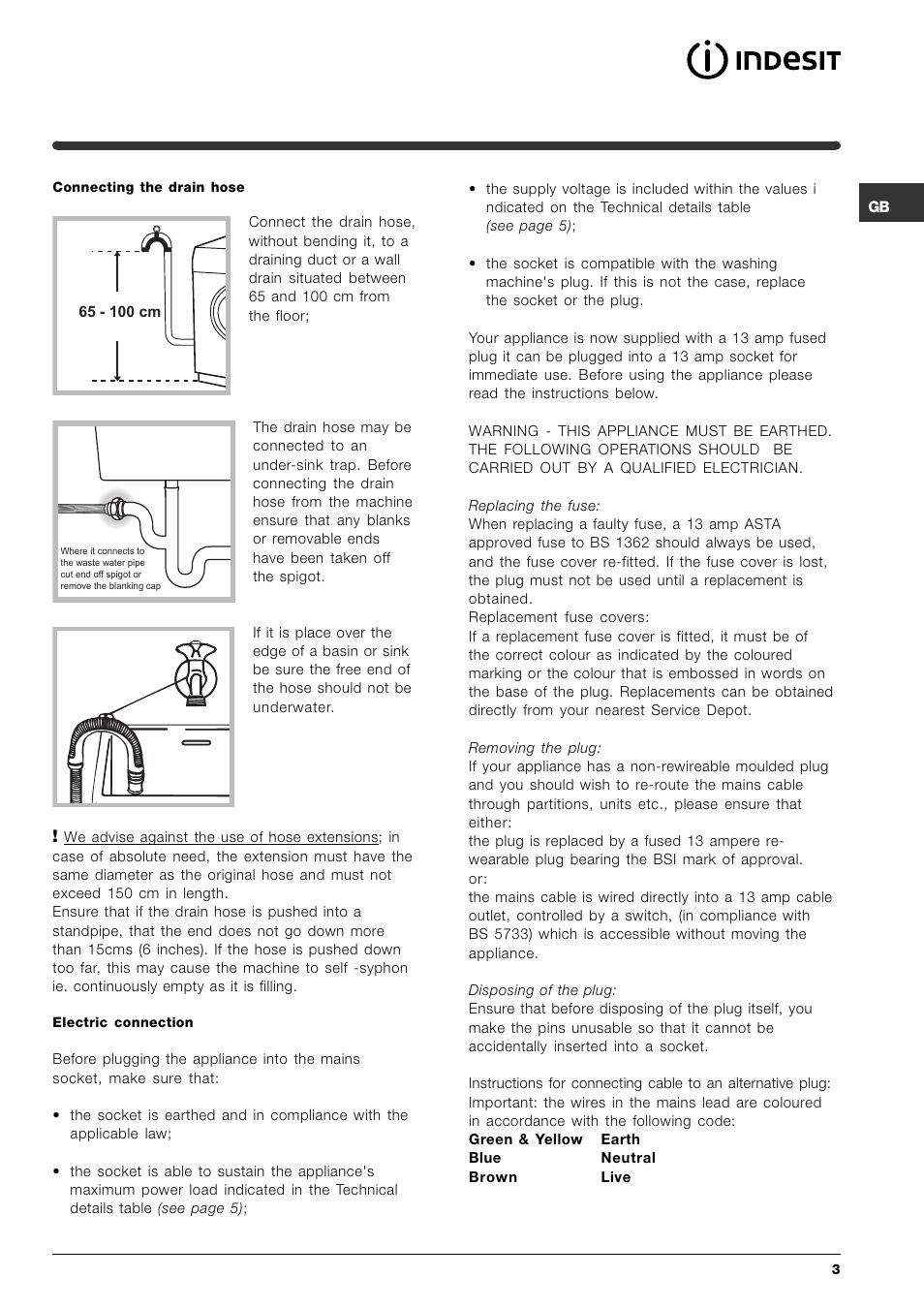 Indesit SIXL 145 User Manual | Page 3 / 16