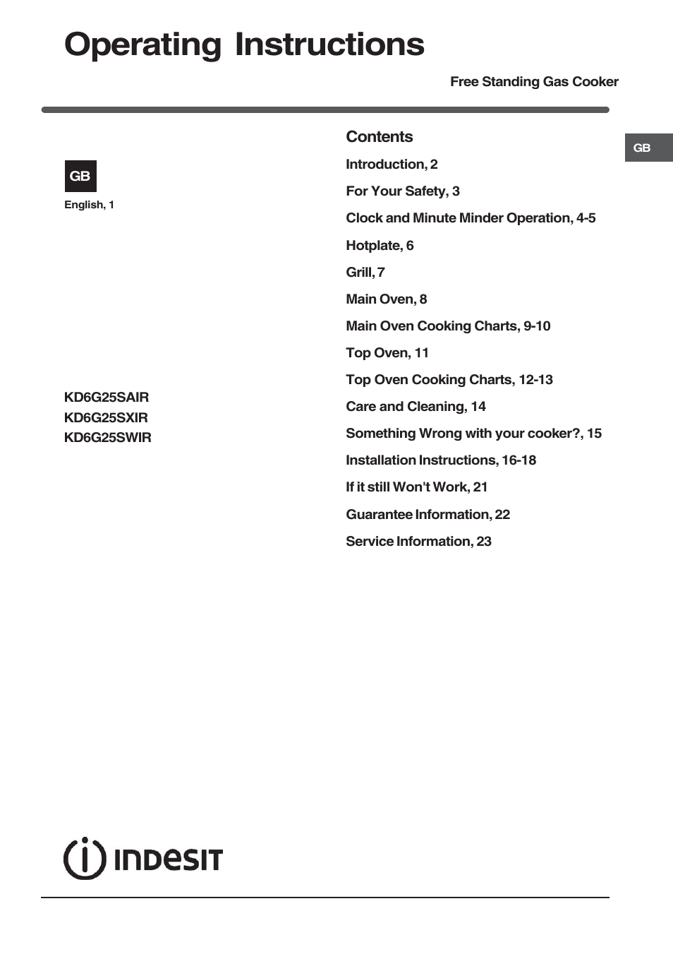 Indesit KD6G25SAIR User Manual | 24 pages