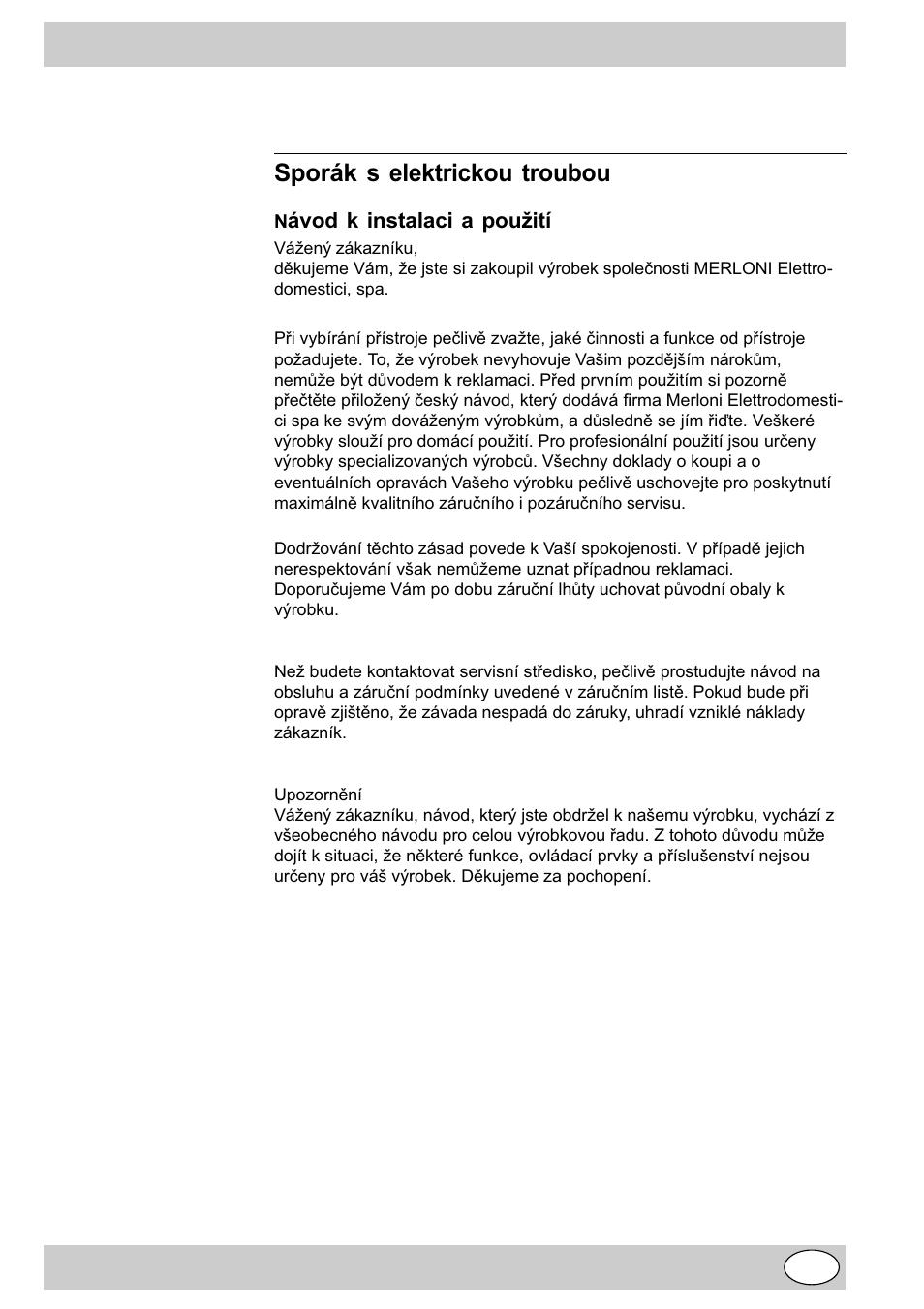 K 3c11/r, Sporák s elektrickou troubou, Ávod k instalaci a pouití | Indesit K3C11/R User Manual | Page 21 / 57