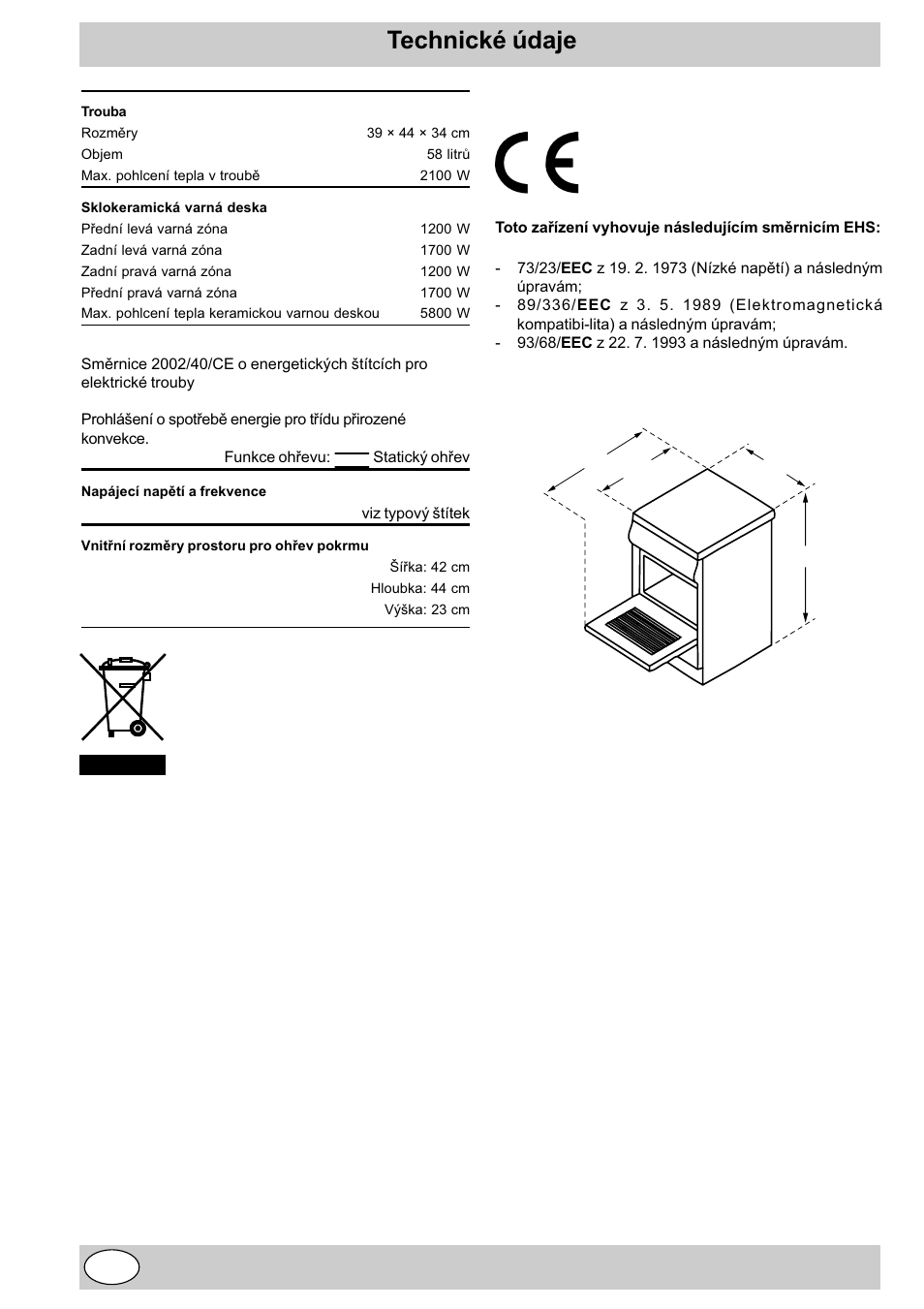 Technické údaje | Indesit K3C11/R User Manual | Page 24 / 57